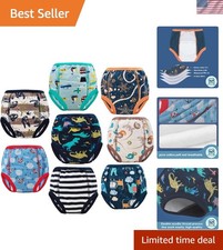 Comfortable Cotton Potty Training Pants with Adorable Dinosaur Print - 8 Pack