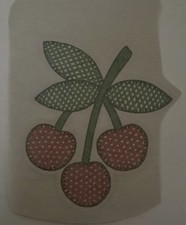 Original Vintage Cherry Cherries Mini Iron On Transfer