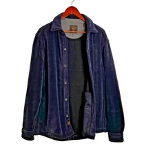 Copper & Oak Shirt Jacket Men M Dusty Blue Stretch Outdoor Corduroy Cabincore