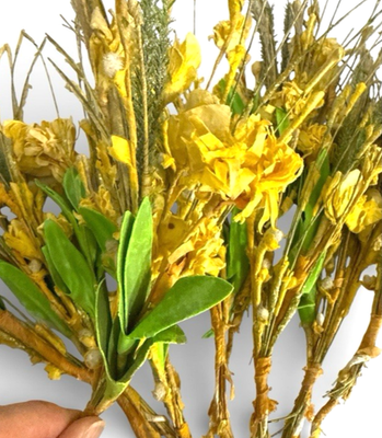 #ad #ad Antique Vintage Millinery Spray of Paper Forsythia Easter Flowers RARE $5.95