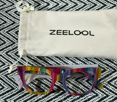Zeelool Rainbow Striped Oversized Eyeglasses With Case Model JGA539674-02 48-21-