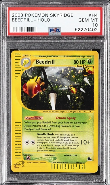 2003 POKEMON SKYRIDGE #H4 BEEDRILL-HOLO PSA 10