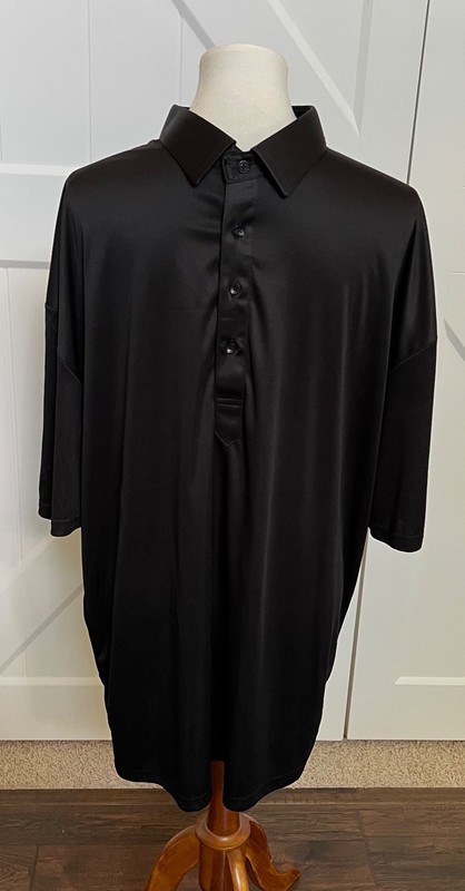 Collars & Co. Black Short Sleeve Dress Polo Shirt Size 3XL