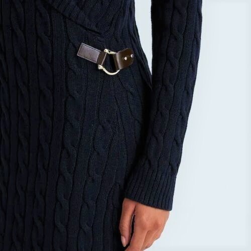 激安価格！Ralph Lauren Cable-Knit Buckle-Trim Sweater Dress Cable-Knit Buckle-Trim Sweater Dress