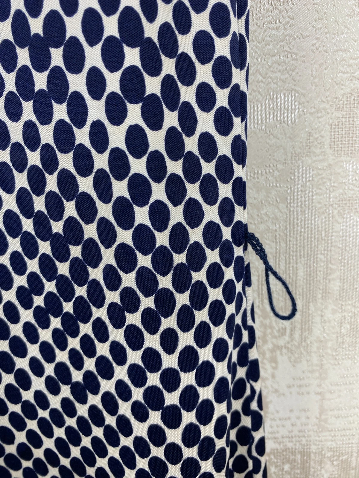 Abito blu Tory Burch 100% seta a pois beige taglia L