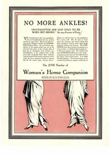 1914 Woman's Home Companion No More Ankles Pantalettes Dresden Applique Print Ad