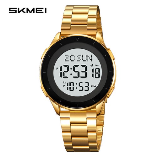 SKMEI Men Golden Watch Luxury Brand Steel Wristwatch LED Digital Male Watches - Picture 17 of 29