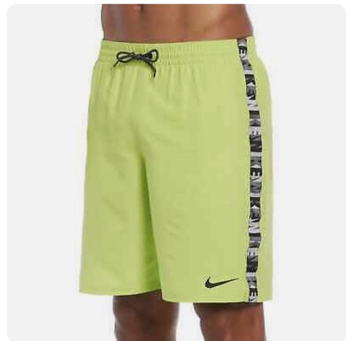 Pantalones cortos de voleibol para hombre Nike Logo Tape 9 pulgadas verdes - Imagen 1 de 5