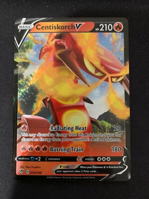 033//189 Ultra Rare Darkness Ablaze Pokemon NM Centiskorch V