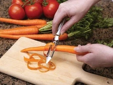 Rada Deluxe Vegetable Peeler R141 L&R Handed USA made Large Handle swivel blade