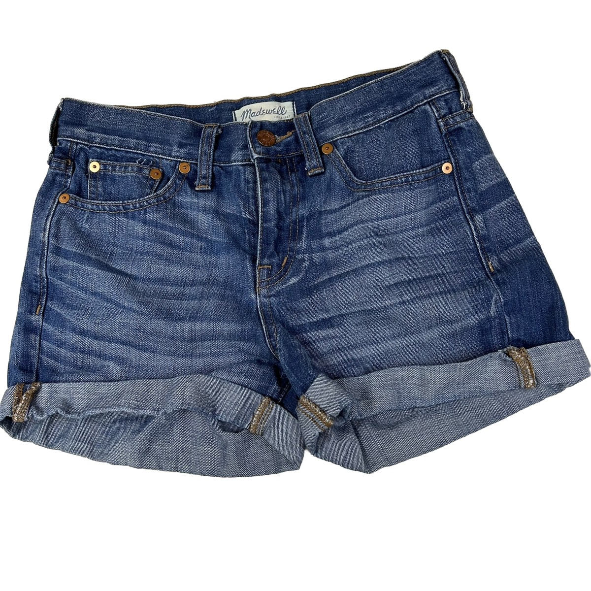 Madewell Women's 24 Jean Short Shorts Dark Wash Blue Denim C1737