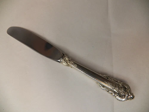 WALLACE GRAND BAROQUE STERLING SILVER HANDLE BUTTER SPREADER 6 1/4" NO MONOGRAM