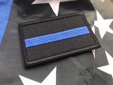THIN BLUE LINE Police Law Enforcement Embroider Hook/Lp Patch