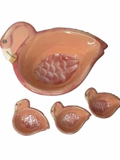 Cynthia coulter Set of 4 Melamine Pink Flamingo Nesting Serving Bowls 1 large