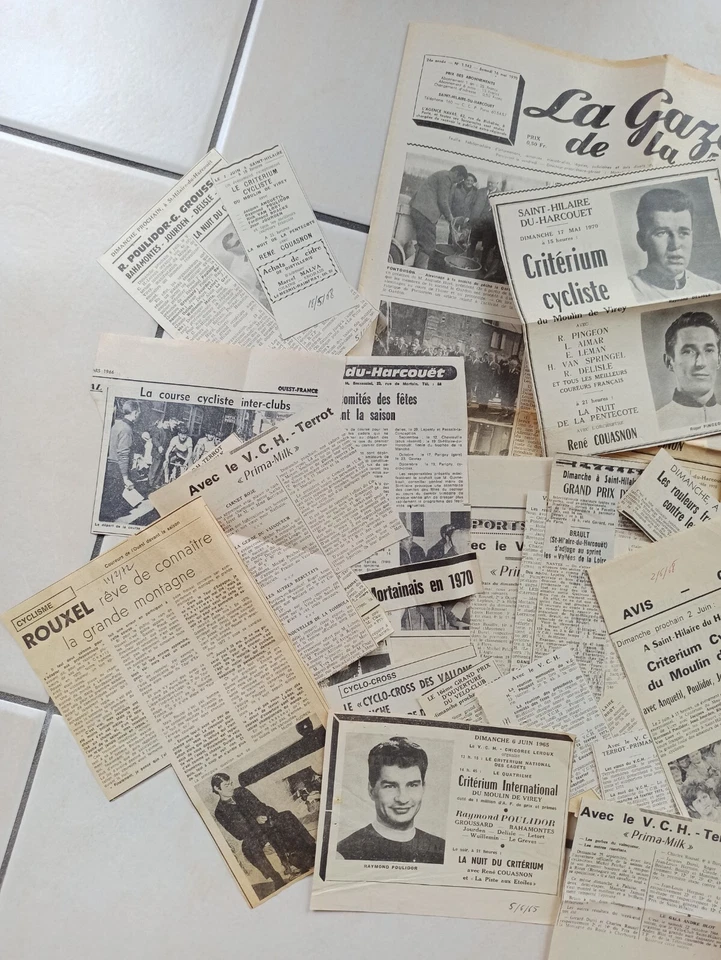 50 coupures de presse cyclisme années 60/70. Poulidor, Van Loy, Bahamontes - Photo 2/4
