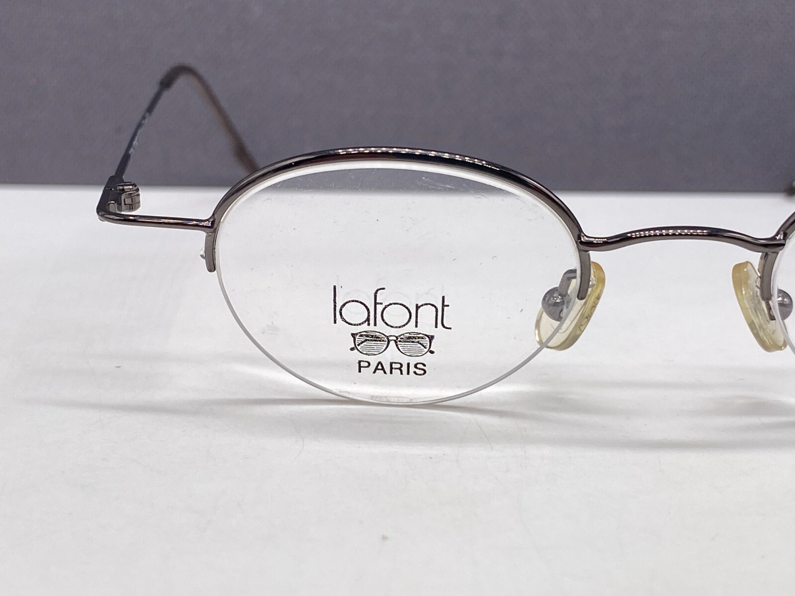 Jean Lafont Brille Herren Damen Rund Oval kleine Gläser Silber Gun Halbrand
