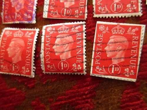 Lot 27 Vintage 1937 GB KGVI 1d rot gestempelte Briefmarken König Georg VI - Bild 8 von 8