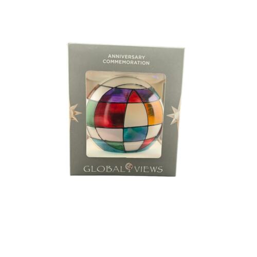 Global Views Stained Glass Holiday Christmas Tree Ornament NIB - Picture 2 of 2