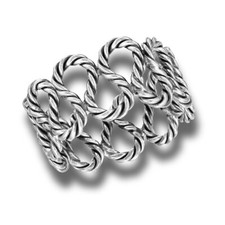 Sterling Silver Twisted Looped Rope Ring