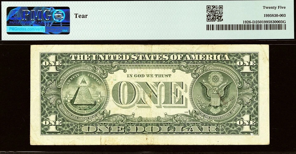 2001 $1 Federal Reserve Note PMG 25 - Error Note - Three Digit Mismatch Error - Image 4 of 4