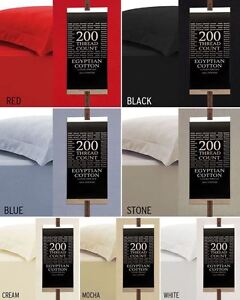 200TC Extra Deep Fitted Sheets 16"/40CM Luxury 100% Egyptian Cotton All 4 Sizes