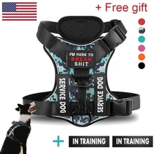 Dog Harness No-pull Reflective Tactical Walking Training Outdoor Free Patches 