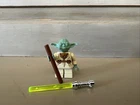 LEGO Star Wars 7103 7260 4502 Yoda Minifigure sw0051 w/chrome hilt & cane