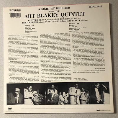 Art Blakey Night at Birdland Vol 2 LP 1985 Blue Note BST 81522 DMM