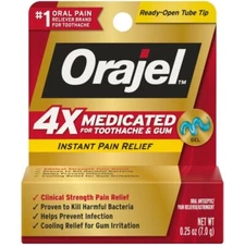 Orajel 4x Toothache and Gum Gel Oral Pain Reliever 0.25oz / 7g New In Box