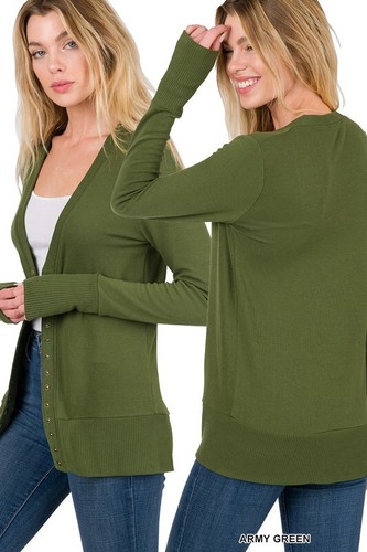 Cárdigan Tejido Suéter Suéter S-3X Suave con Botones Frontal Cuello en V Mangas Largas para Mujer - Imagen 9 de 34
