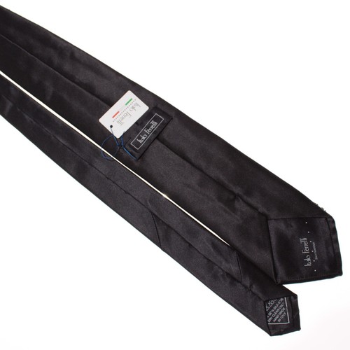 Italo Ferretti NWT Sequin Neck Tie in Solid Black 100% Silk Made in Italy - Bild 8 von 10