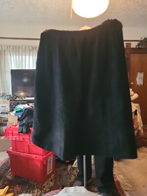 G 111 Pencil Skirt Plus Size 26/28 4X black Suede 42 W By 33 L