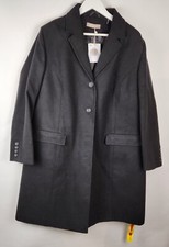 Anthology Trench Coat Womens Uk 28 Black Button Fleece Lined Outdoor Long