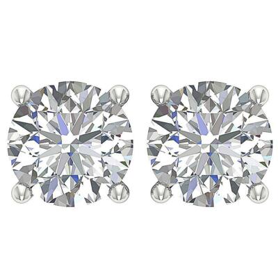 Solitär Ohrstecker I1 H 1,70Ct Rundschliff Diamant 4 Krappen Set 14K massiv Gold