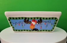 Mini Ceramic Loaf Pan Christmas/Holiday Pan Baking Dish Reindeer 6 X 3.5 X 2
