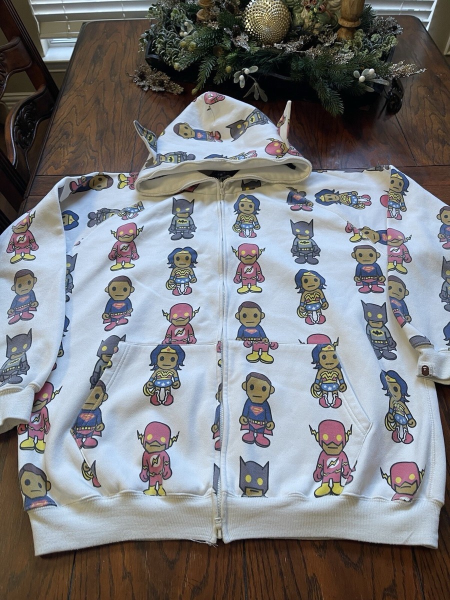 RARE White 4xl BAPE × DC Comics Full Zip Hoodie Unisex 2006/2007