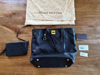Louis Vuitton Citadine Empreinte PM Bleu Infini Handbag with Pouchette 