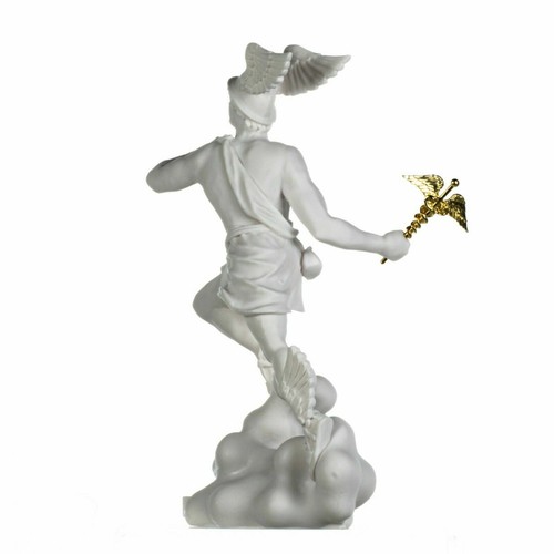 Statua romana Hermes Mercury God Zeus Son in alabastro 13 pollici - Foto 5 di 8