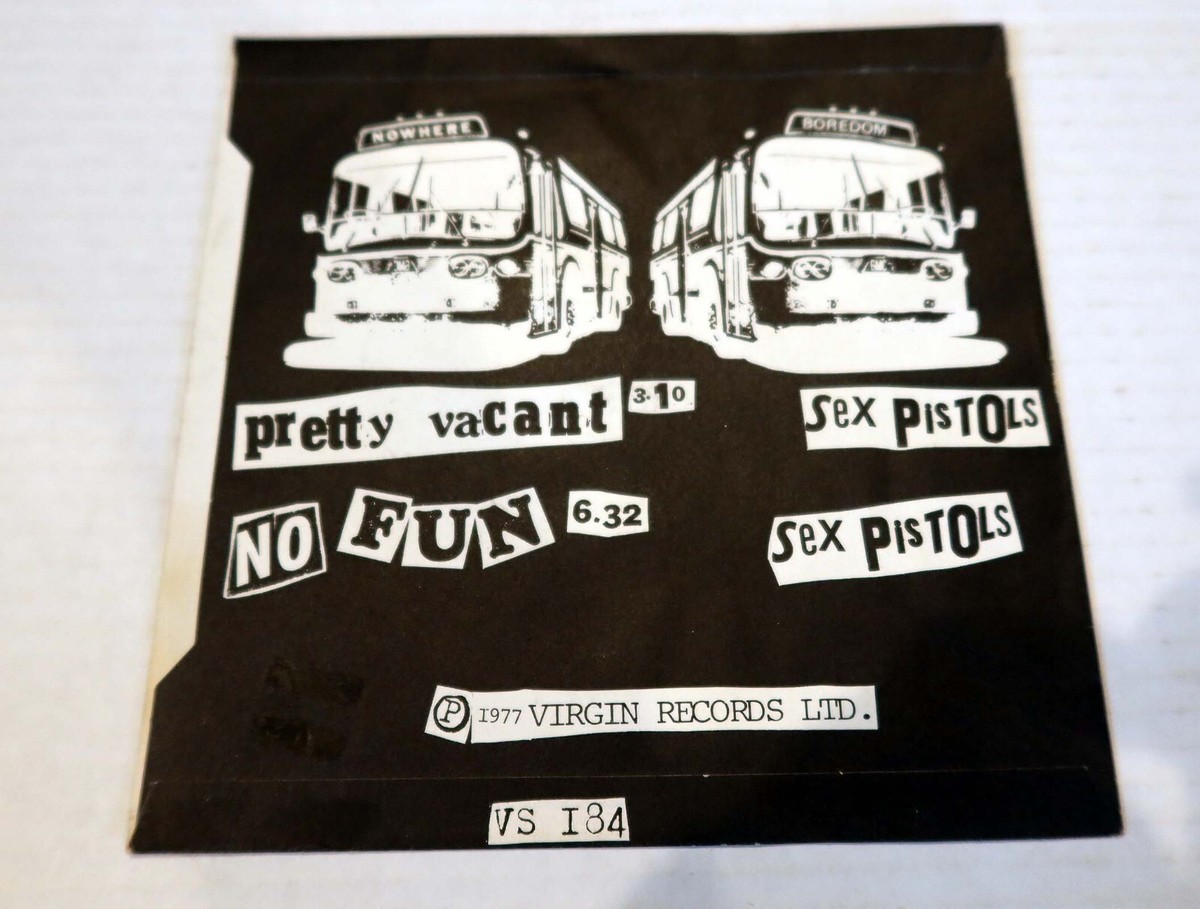 RARE UK Sex Pistols- Picture Sleeve Only - PRETTY VACANT & No Fun 