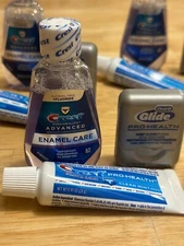 Dental Oral Enamel Care 6 Pack Travel Kits Toothpaste Mouthwash Floss Crest Sets