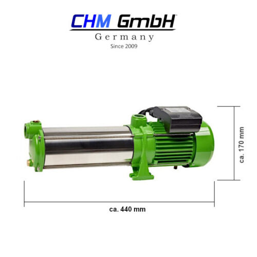 CHM GmbH Pompa da Giardino Acciaio Inox 1300 Watt 5,5 BAR 6000 L/H Centrifuga - Afbeelding 1 van 12