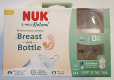 3 Pack Nuk Simple Natural Breast  Bottle 5oz Infant Bottles