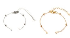 Half finished Chain Bracelet wth Clasp Extender 4 diy Jewelry Making Findings 5p
