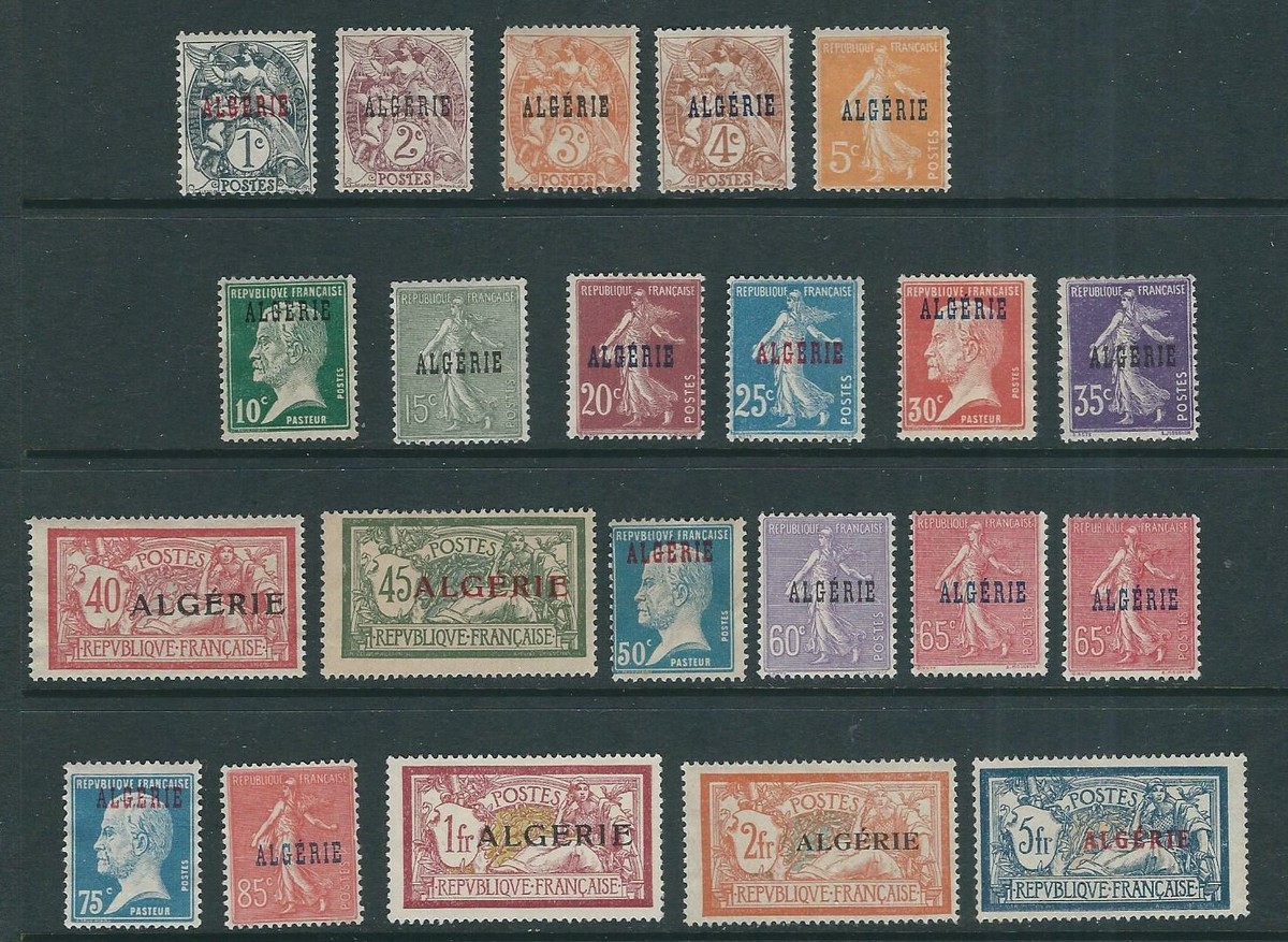 ALGERIA 1924-26 FIRST overprinted set (not complete 22 vals) F
