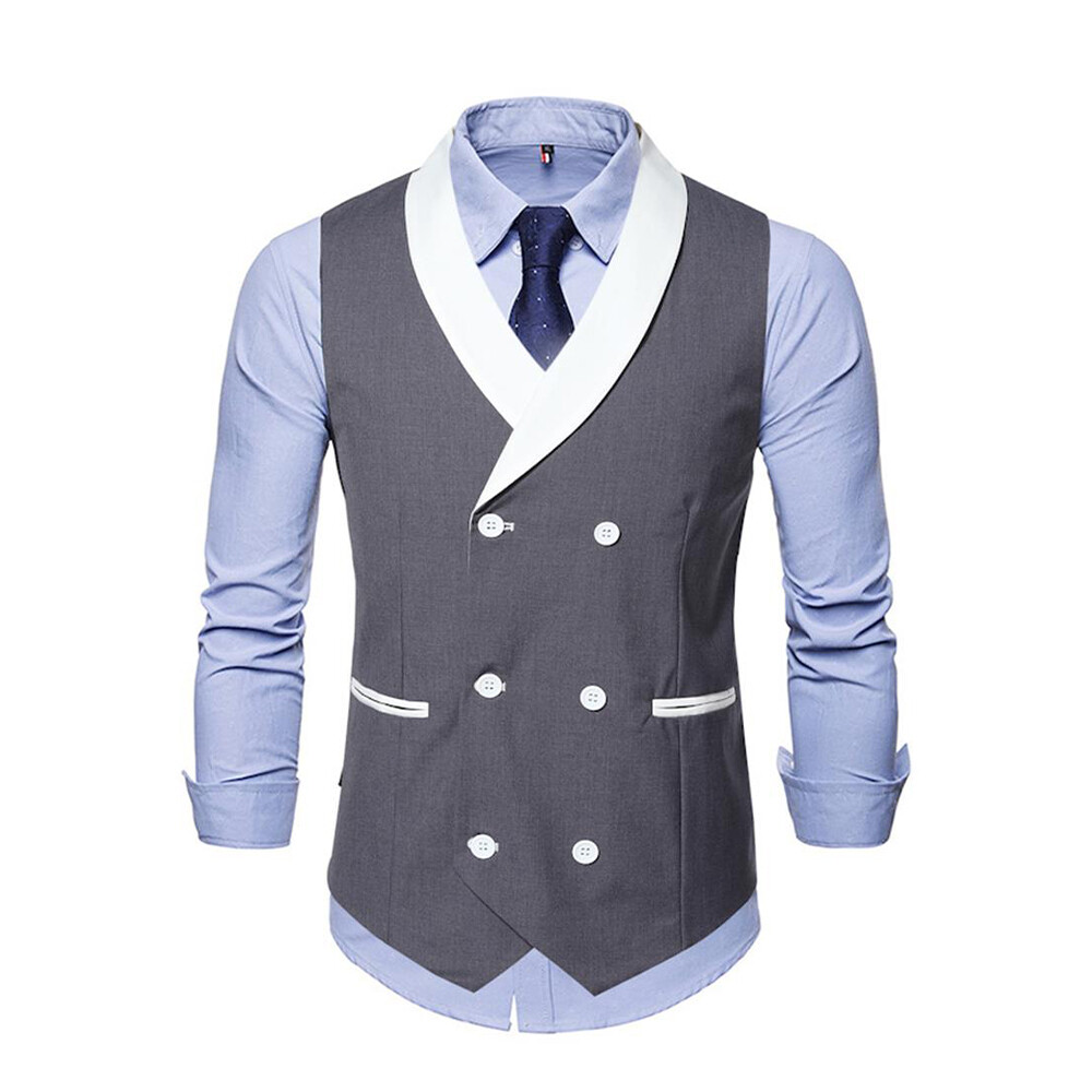Men Casual Shawl Lapel Double-Breasted 
