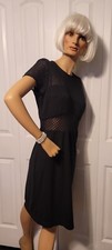 NWT Karen Zambos Little Black Dress W/Sparkling Net Cutouts Size L
