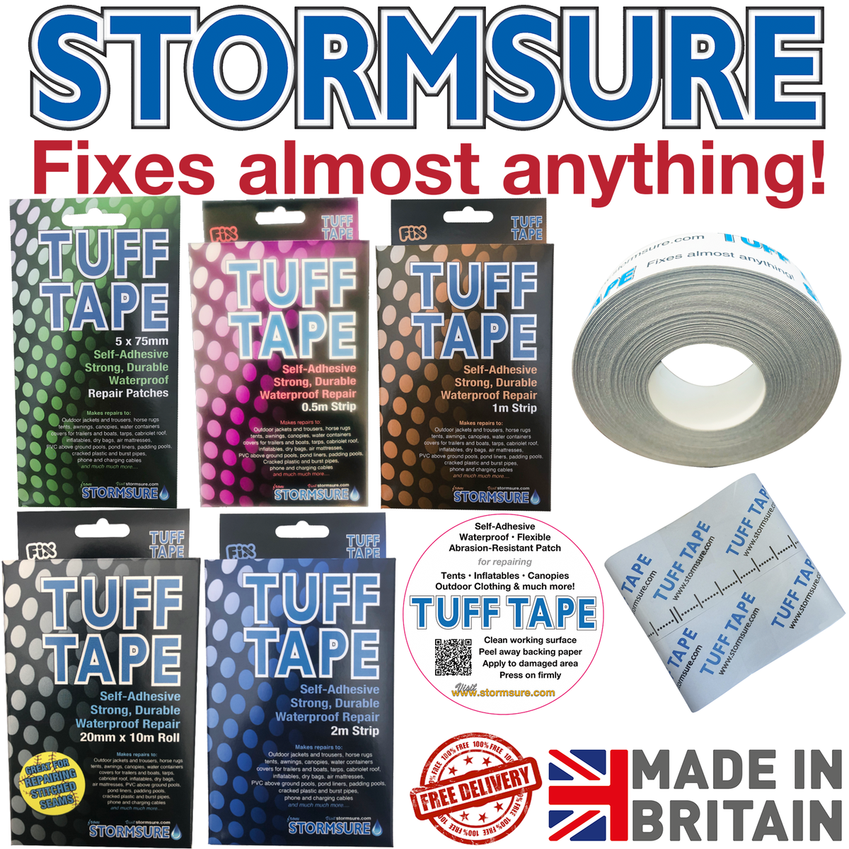 5 Patchs Ronds Tuff Tape 75mm – Autocollants, Imperméables Et Ultra-résistants Pour Réparer Vos Gonflables