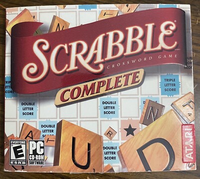 Atari Scrabble Complete Crossword Computer Game PC/CD-ROM 2004 W. Manual VGood
