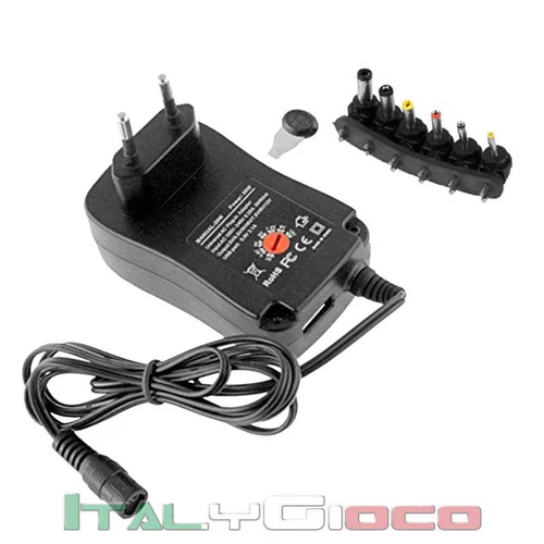 Alimentatore Universale USB DC 3-12 V Volt Regolabile Stabilizzato 2100 ma Nero