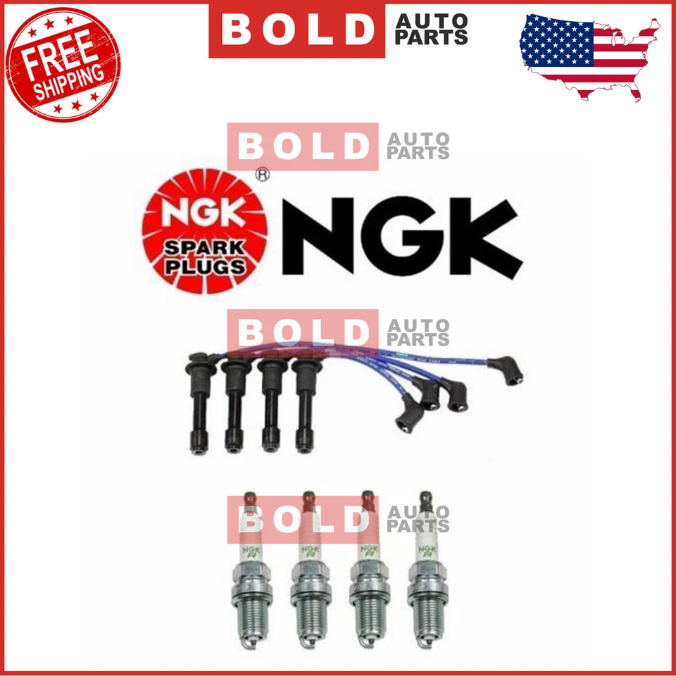 Kit de puesta a punto bujías de motor NGK y juego de cables de encendido Denso para Mazda Miata Foto 2 de 4